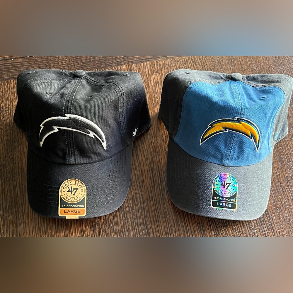 LA Chargers NFL ‘47 Brand hat bundle - Black and Blue. Size Large.